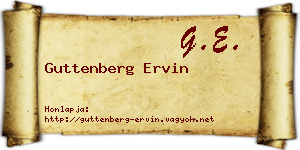 Guttenberg Ervin névjegykártya